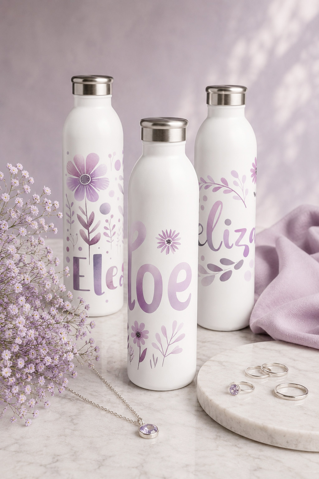 Personalized Wildflower Name Water Bottle – Choose Your Style & Color Personalized Wildflower Name Water Bottle – Choose Your Style & Color