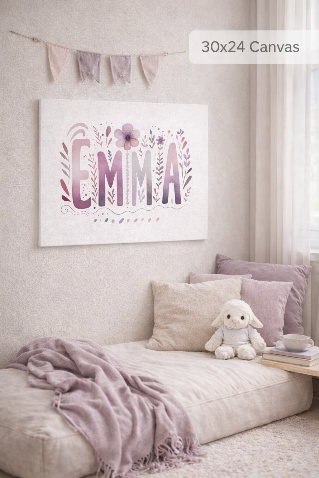 Emma Lavender Whisper Canvas, 0.75″