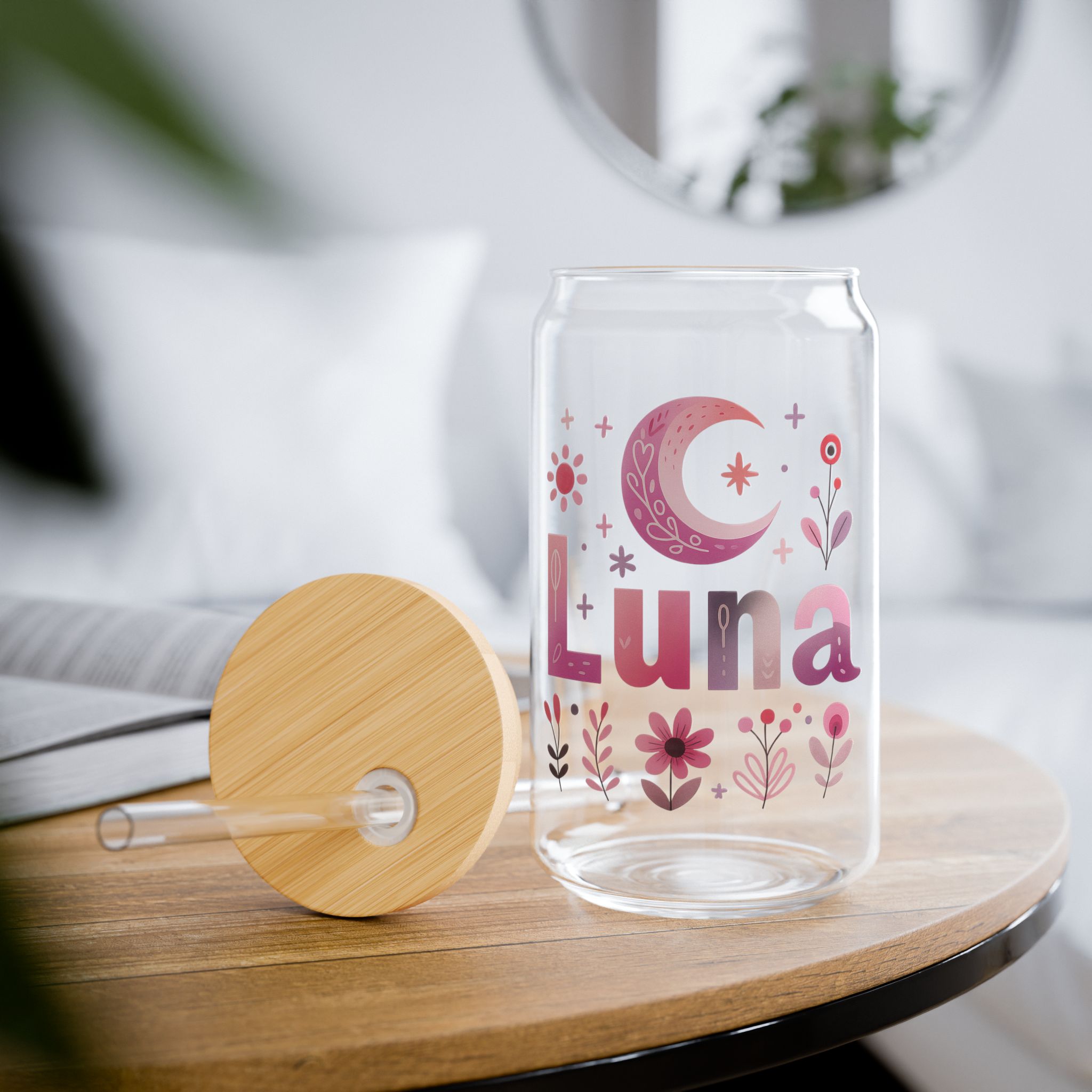 Luna Art Glass Bamboo Tumbler