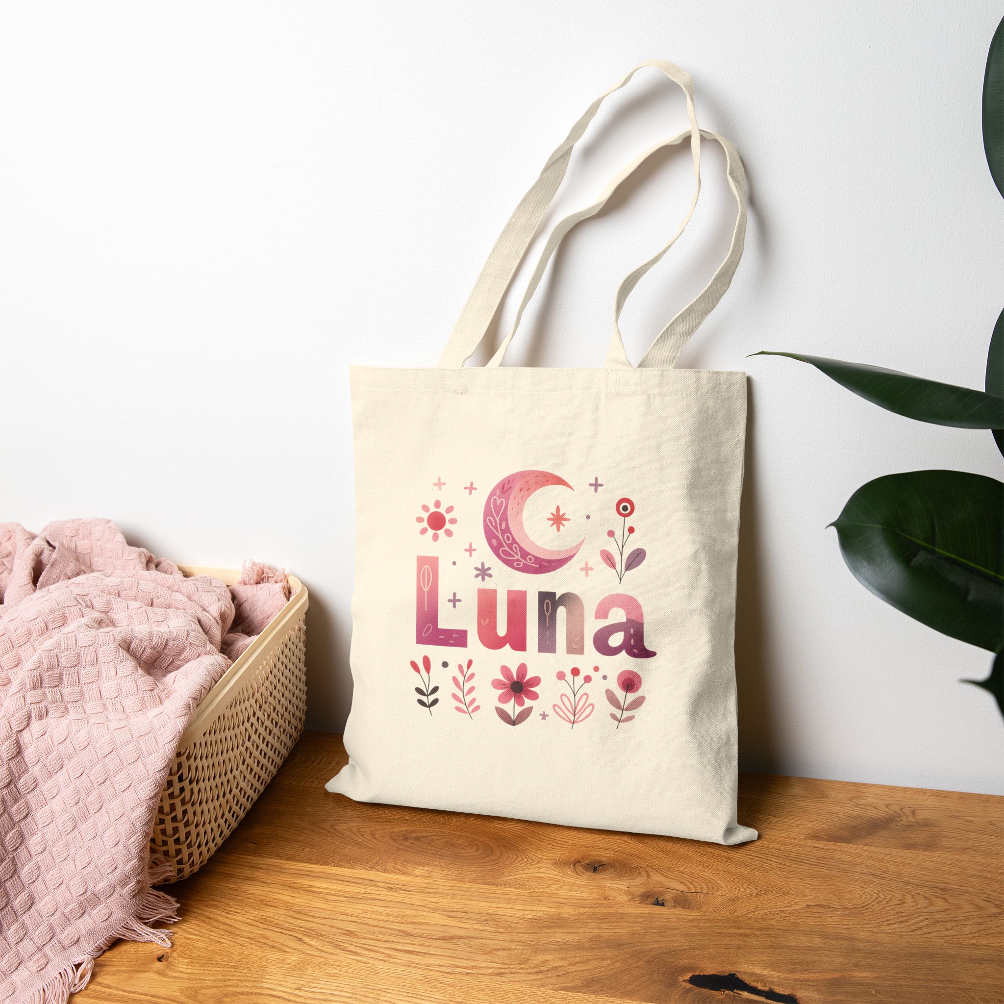 Luna Art Canvas Tote Bag
