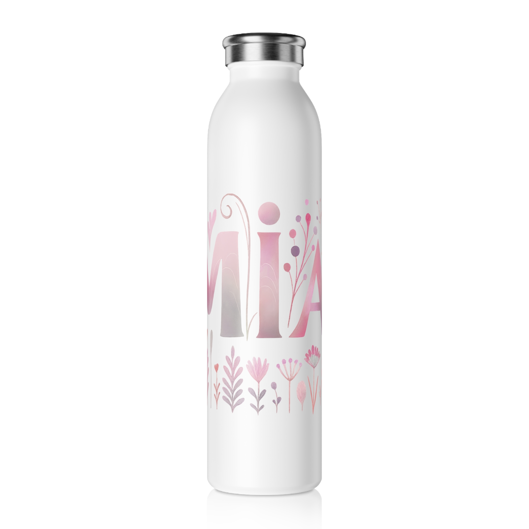 Mia Stainless Steel Slim Water Bottle – Rose Mist