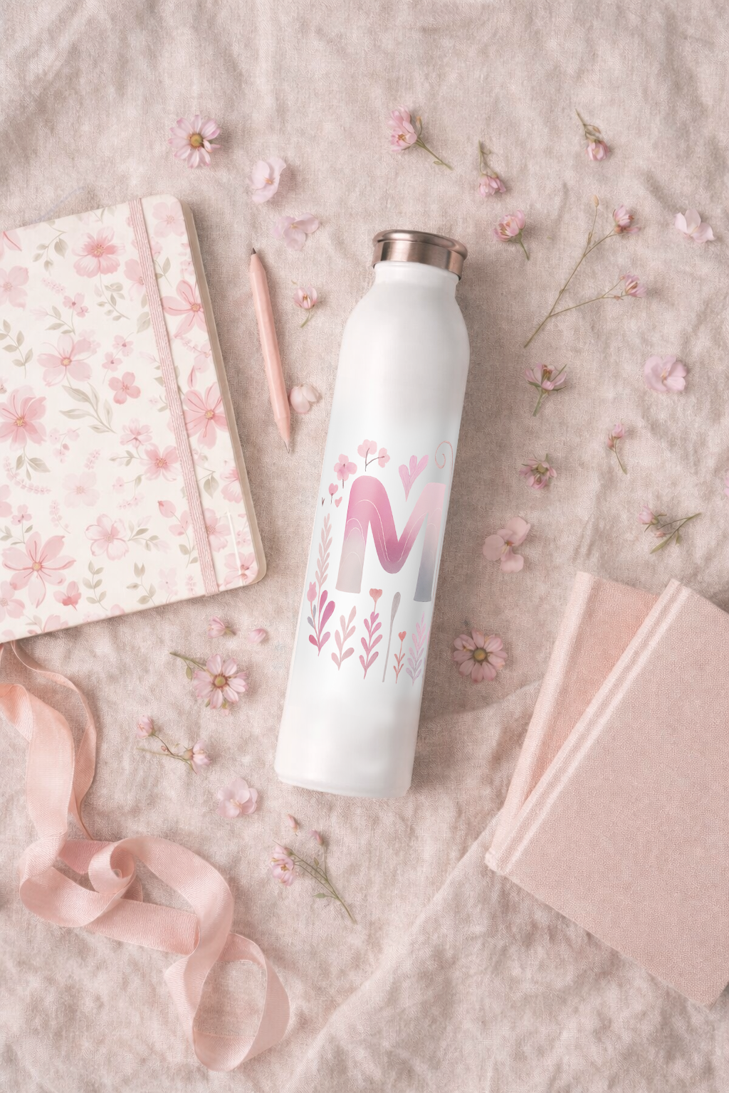 Mia Stainless Steel Slim Water Bottle – Rose Mist