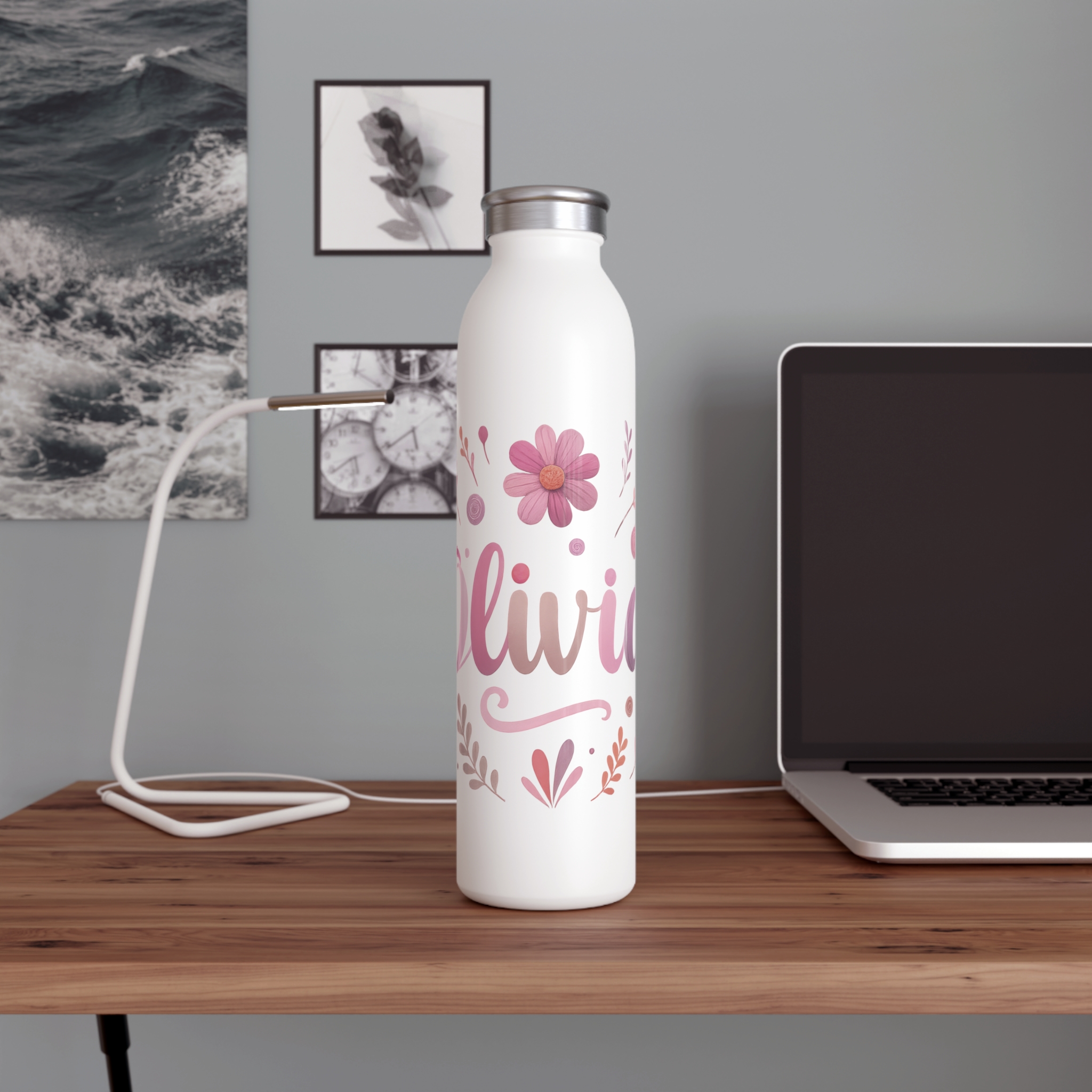 Olivia Stainless Steel Slim Water Bottle