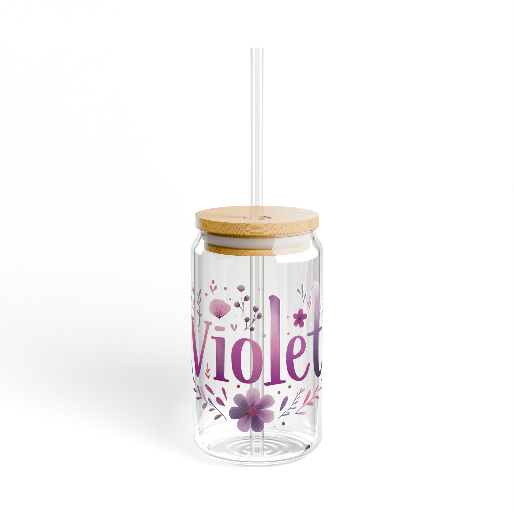 Violet Art Glass Bamboo Tumbler