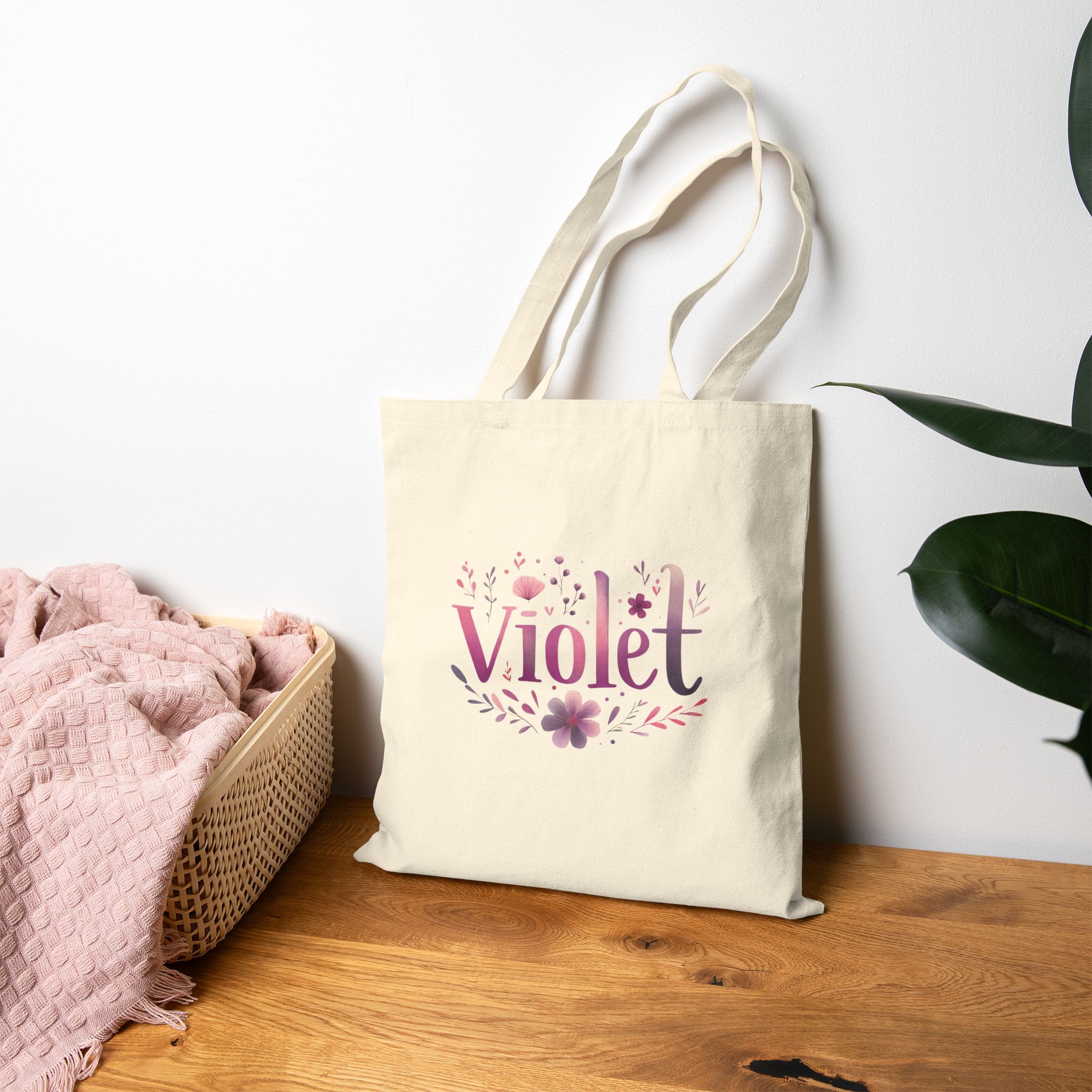 Violet Art Canvas Tote Bag