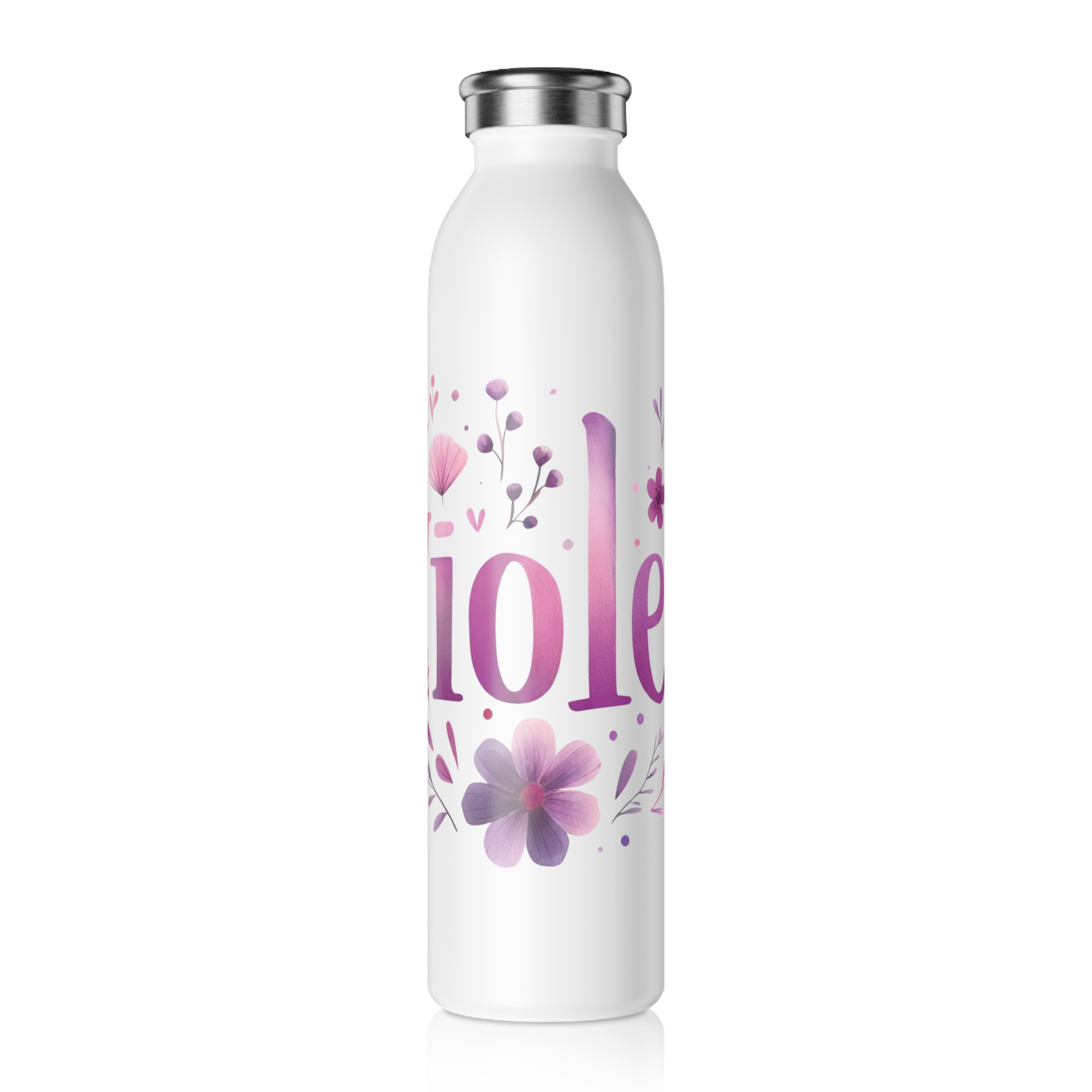 Violet Stainless Steel Slim Water Bottle
