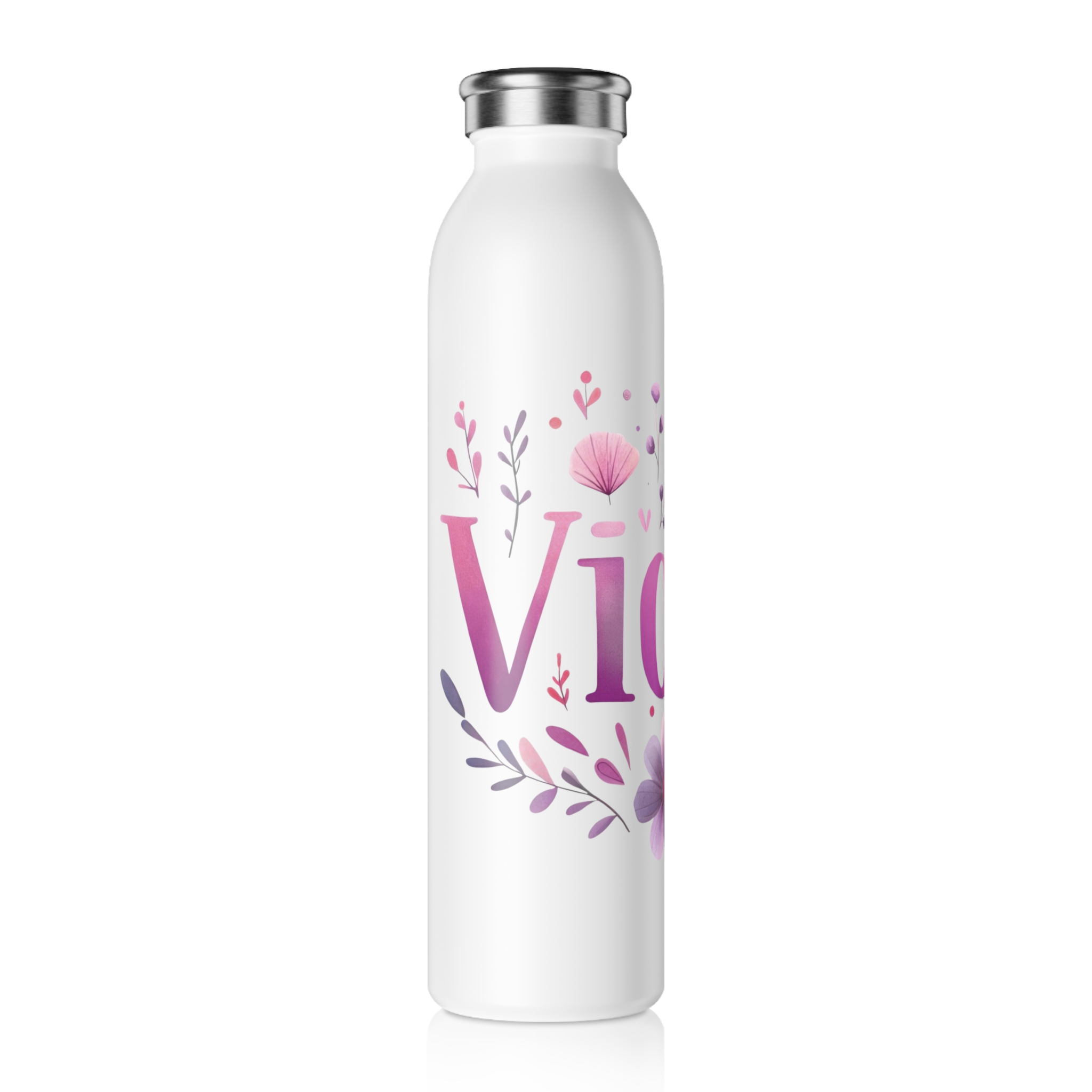 Violet Stainless Steel Slim Water Bottle
