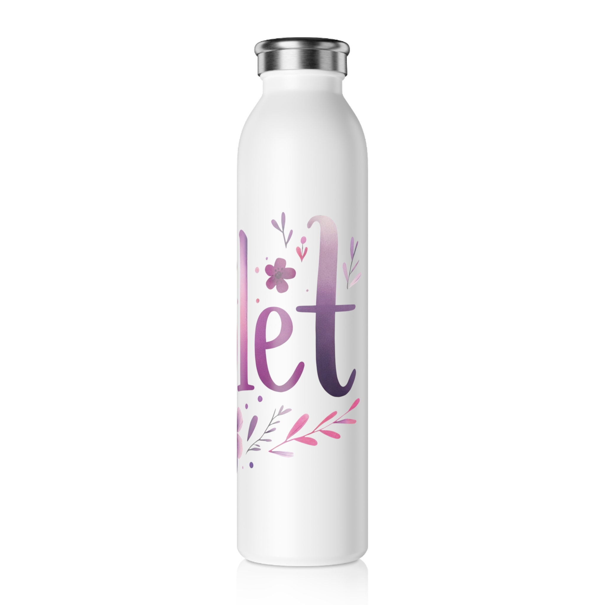 Violet Stainless Steel Slim Water Bottle