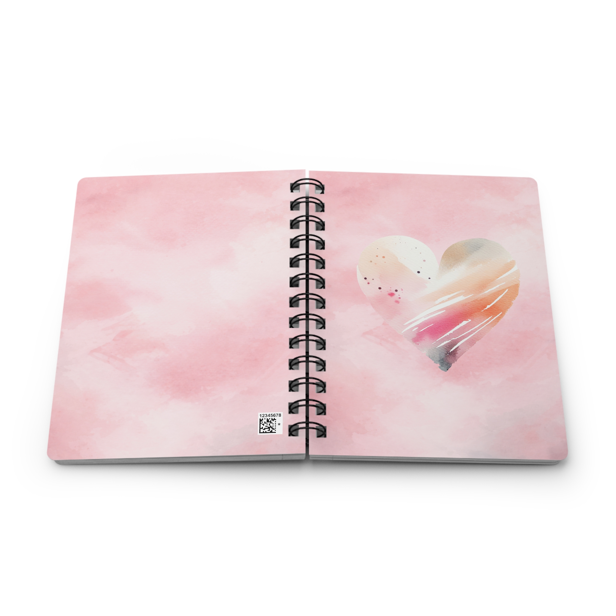 Watercolor Heart Spiral Bound Journal 5×7