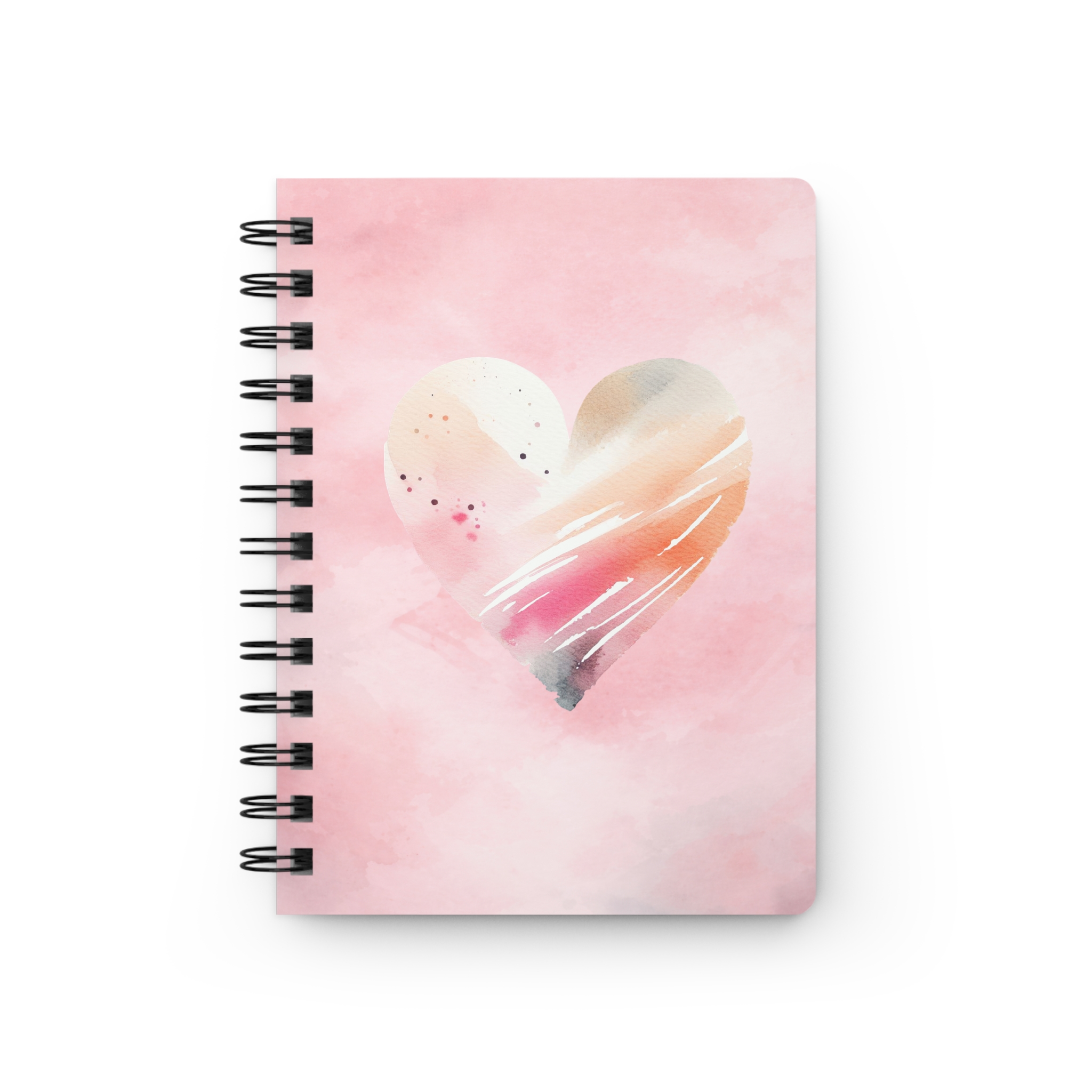 Watercolor Heart Spiral Bound Journal 5×7