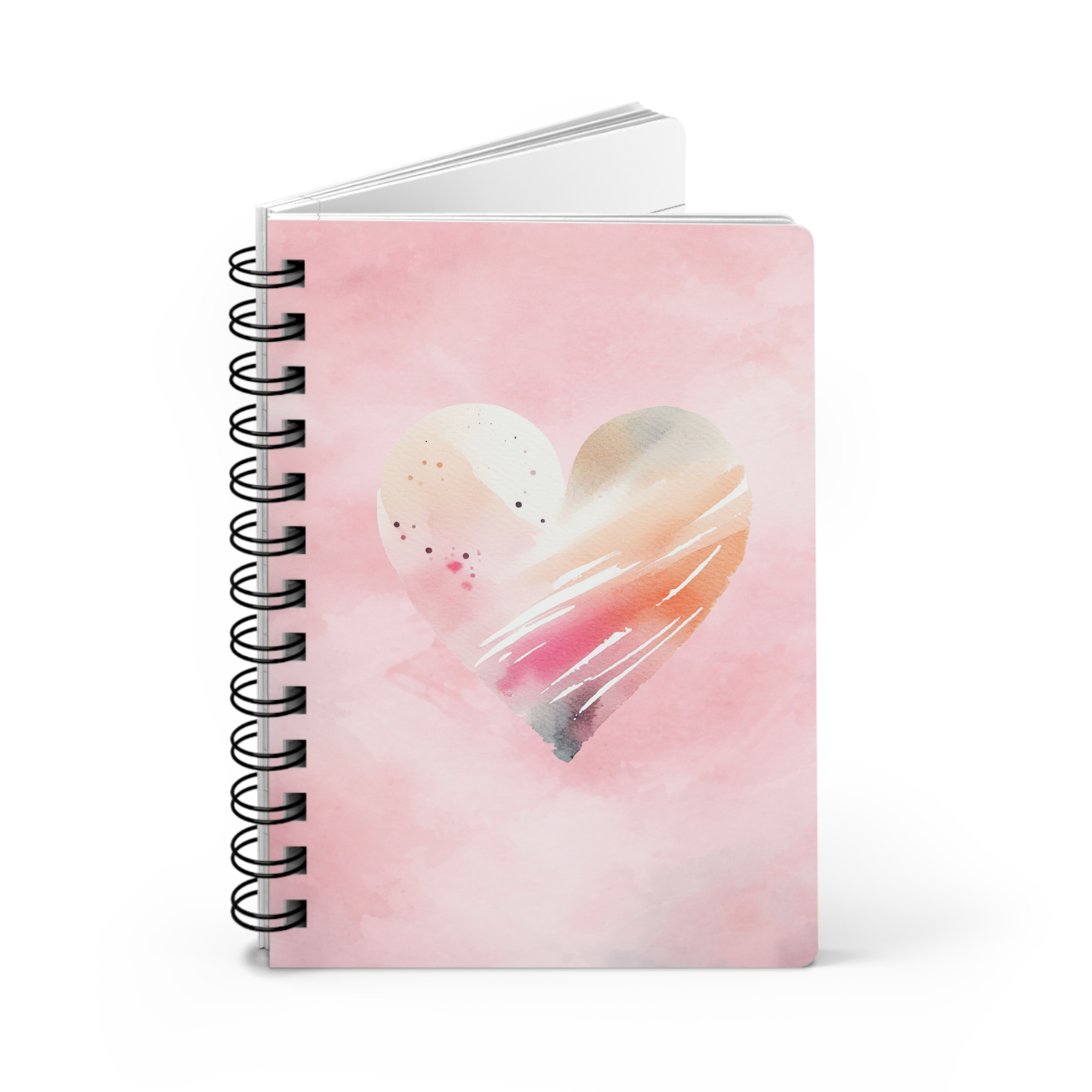 Watercolor Heart Spiral Bound Journal 5×7