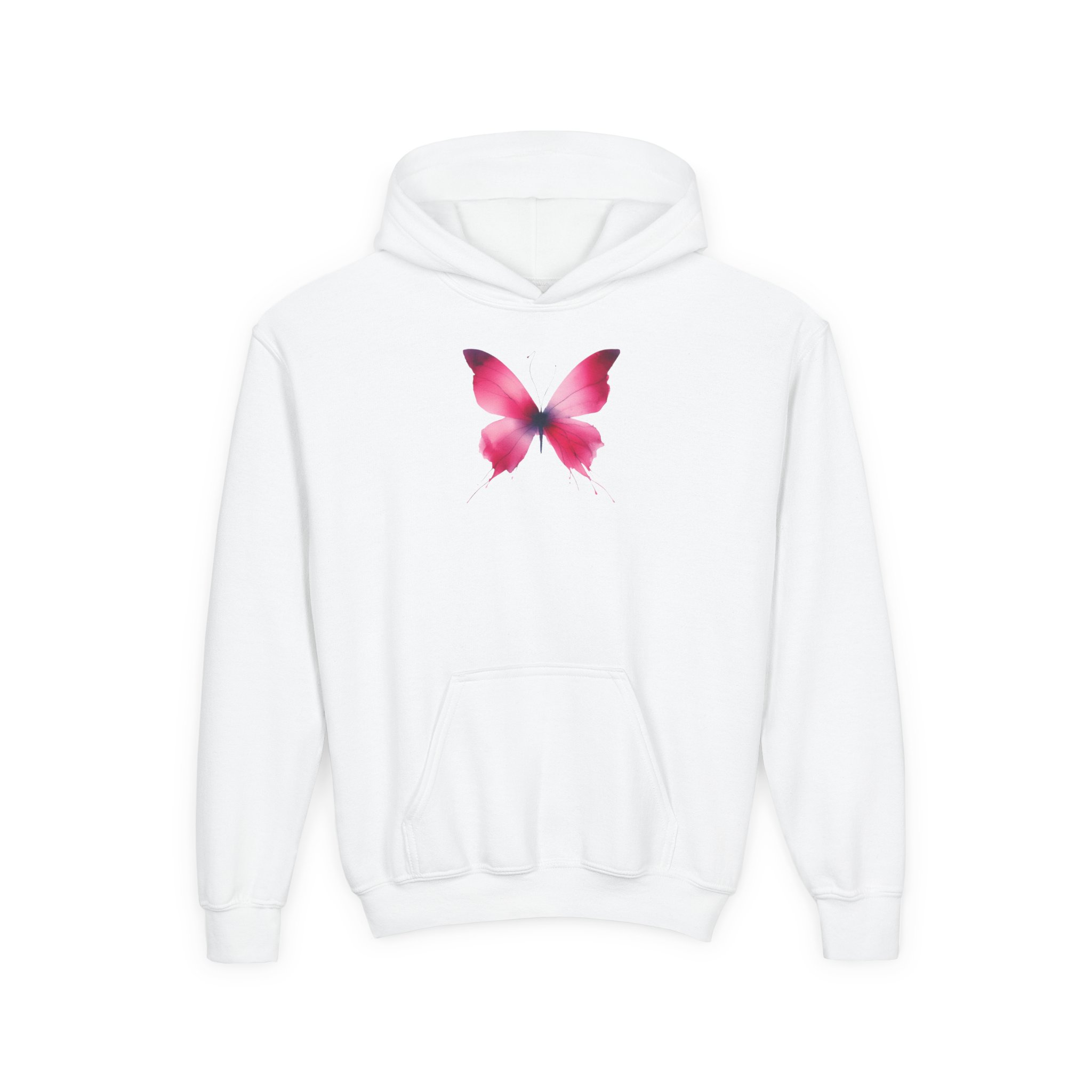 Fuchsia Butterfly Youth Hoodie