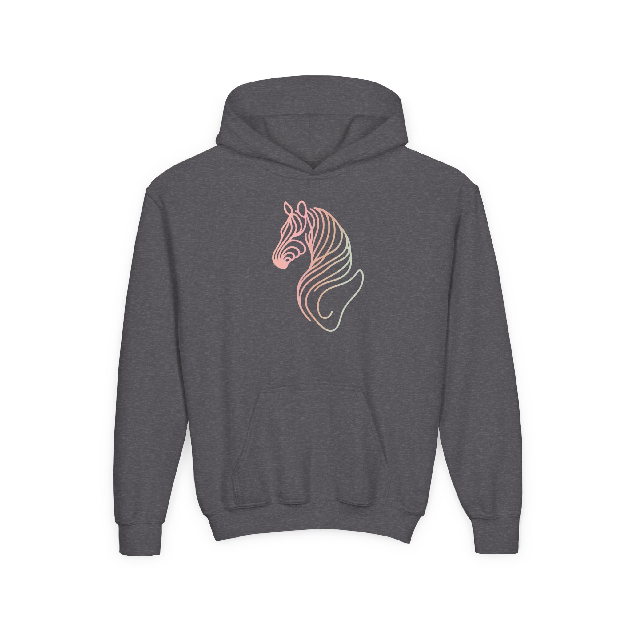 Pink Zebra Sketch Youth Hoodie