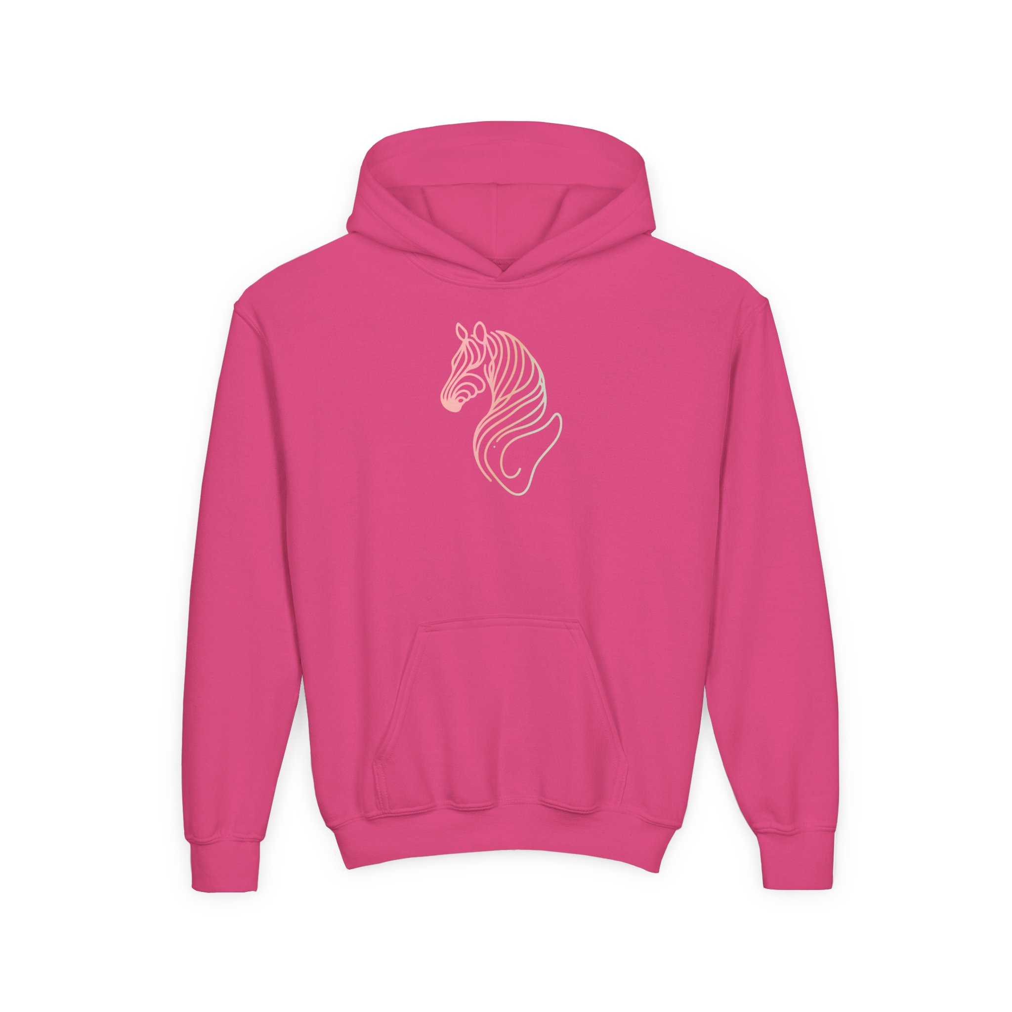 Pink Zebra Sketch Youth Hoodie