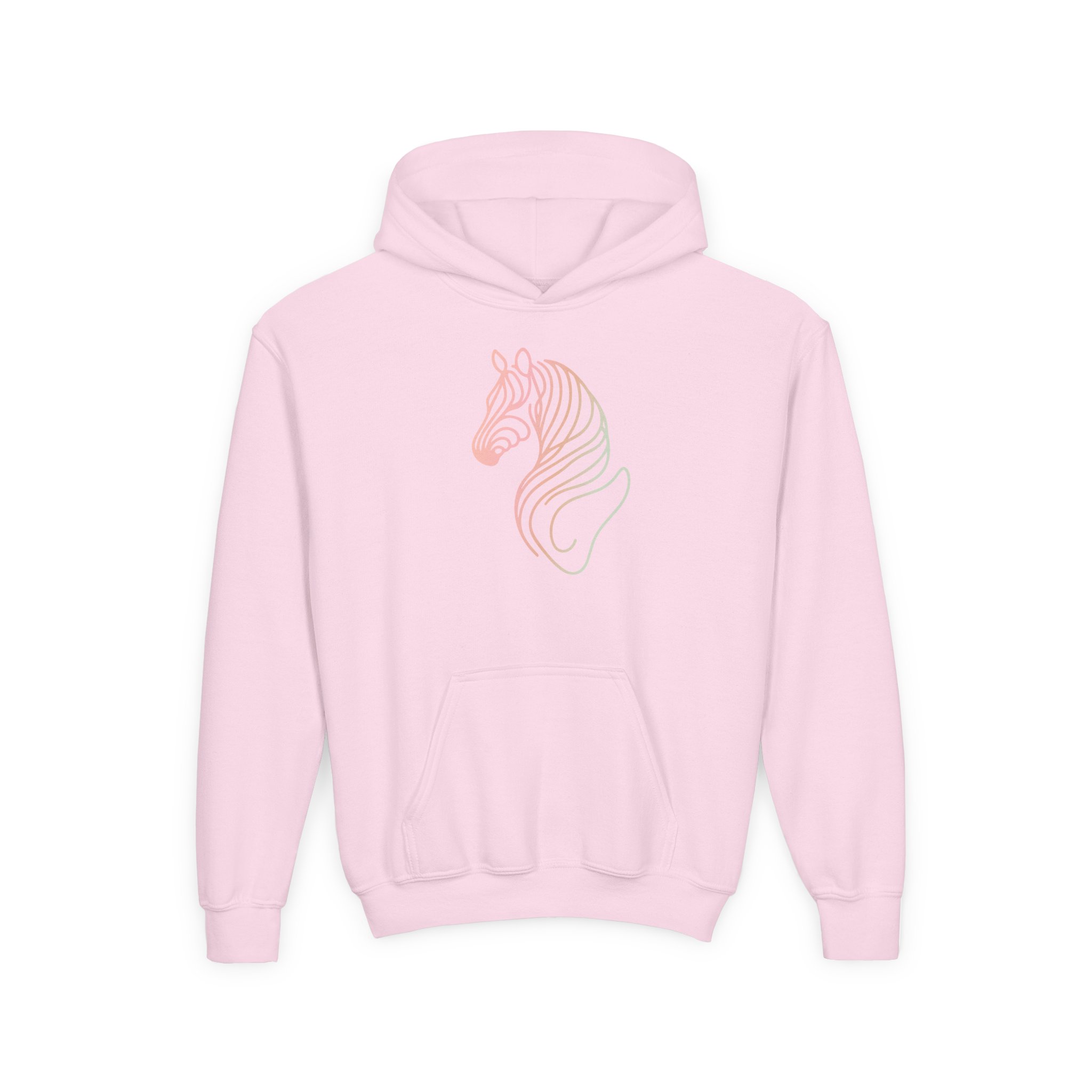 Pink Zebra Sketch Youth Hoodie