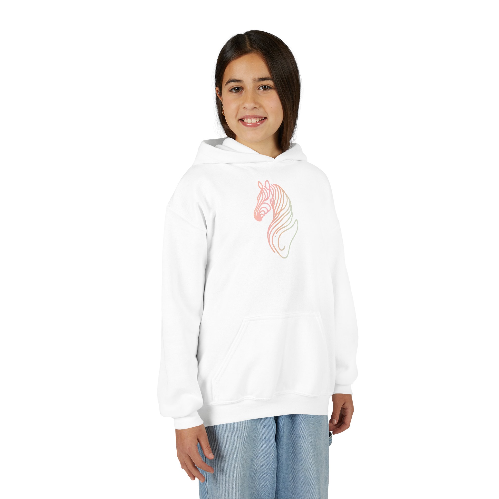 Pink Zebra Sketch Youth Hoodie